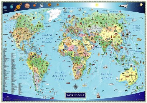 kids children english world map